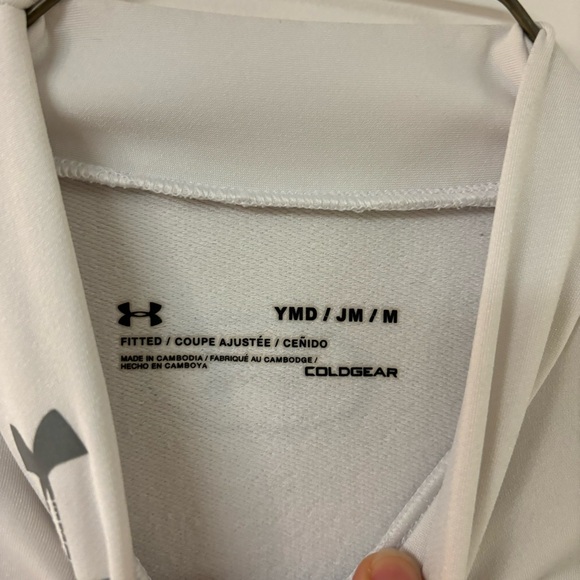 Under Armour Boys' ColdGear Mock Long Sleeve size medium white - Picture 3 of 5